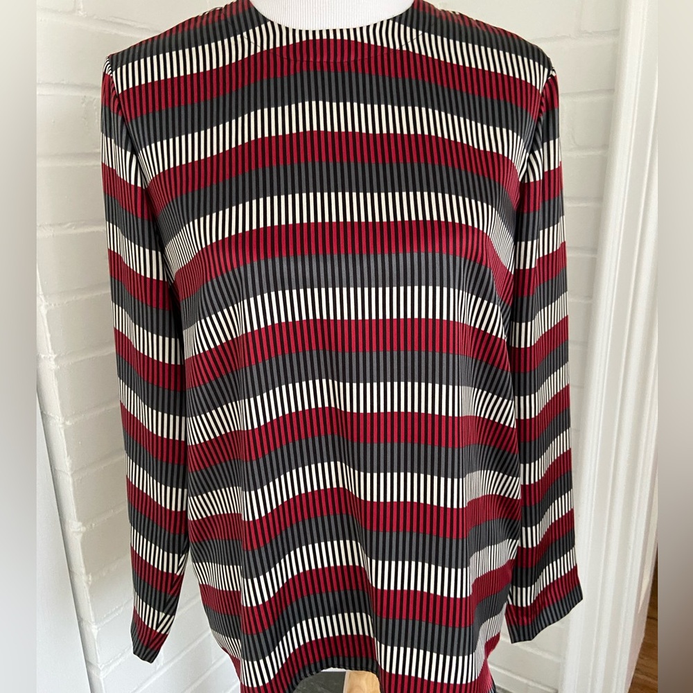 Classic Old Style SASSON Striped Long Sleeve Top Size 10
